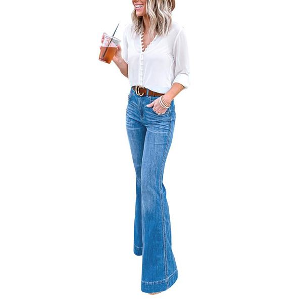 women's jeans women high waist denim slim flare pants bell bottom wide slacks female vintage stretch washed streetwear trouser, Blue
women's jeans women high waist denim slim flare pants bell bottom wide slacks female vintage stretch washed streetwear trouser, Blue