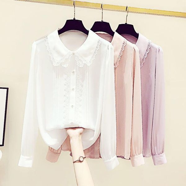 women's blouses & shirts chiffon shirt women 2021 spring style french niche design, White
women's blouses & shirts chiffon shirt women 2021 spring style french niche design, White