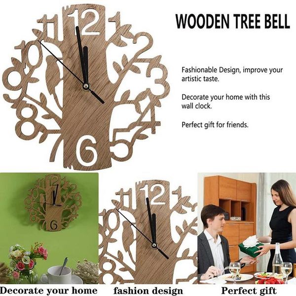 1 pcs big creative wooden tree wall clock quartz wood silent work study room office bedroom living room hanging clock home decor
1 pcs big creative wooden tree wall clock quartz wood silent work study room office bedroom living room hanging clock home decor