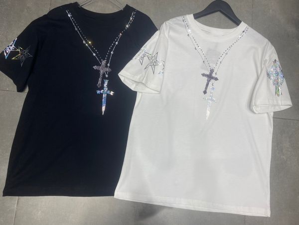 2021 summer cross necklace, loose slim, casual and foreign style, round neck short sleeve t-shirt pullover, White
2021 summer cross necklace, loose slim, casual and foreign style, round neck short sleeve t-shirt pullover, White