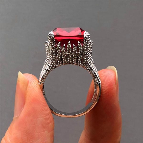 wedding rings luxury female big red stone ring vintage 925 silver geometric finger promise engagement for women, Slivery;golden
wedding rings luxury female big red stone ring vintage 925 silver geometric finger promise engagement for women, Slivery;golden