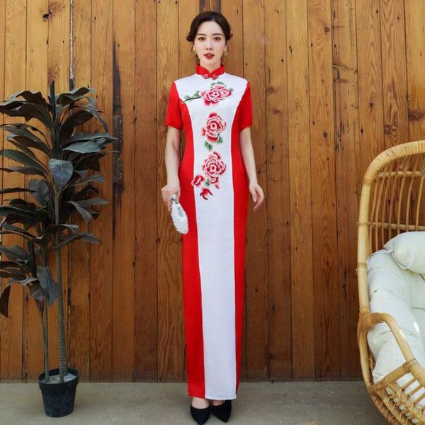ethnic clothing traditional mandarin collar vintage qipao oversize 3xl 4xl 5xl cheongsam female satin long dress gown red bride wedding vest
ethnic clothing traditional mandarin collar vintage qipao oversize 3xl 4xl 5xl cheongsam female satin long dress gown red bride wedding vest