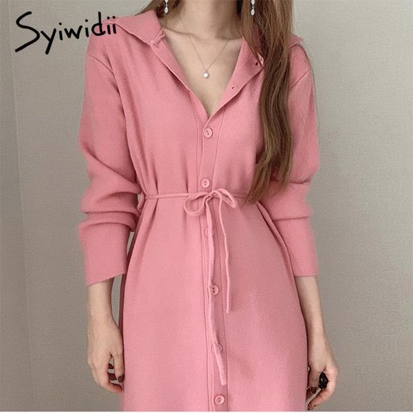 casual dresses syiwidii elegant knit for women fall winter 2021 korean long sleeve turn-down collar a line sweater midi dress with belt, Black;gray
casual dresses syiwidii elegant knit for women fall winter 2021 korean long sleeve turn-down collar a line sweater midi dress with belt, Black;gray