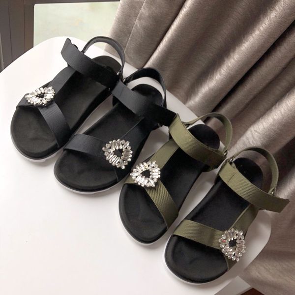 new fashion net red roman slippers beach shoes ins tide cloth with rhinestone velcro female sandals flat, Black
new fashion net red roman slippers beach shoes ins tide cloth with rhinestone velcro female sandals flat, Black