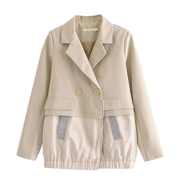 seebeautiful casual stitching large size blazer coat notched long sleeve double breasted new fashion 2021 spring women e010, White;black
seebeautiful casual stitching large size blazer coat notched long sleeve double breasted new fashion 2021 spring women e010, White;black