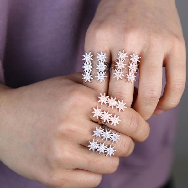 wedding rings rose gold color northstar starburst women girl jewelry fashion luxury band cz star open adjust finger, Slivery;golden
wedding rings rose gold color northstar starburst women girl jewelry fashion luxury band cz star open adjust finger, Slivery;golden