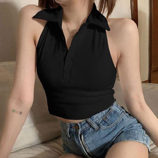women's tanks & camis women vintage seamless tank lapel buttons retro solid halter vest ladies harajuku crop top, White
women's tanks & camis women vintage seamless tank lapel buttons retro solid halter vest ladies harajuku crop top, White