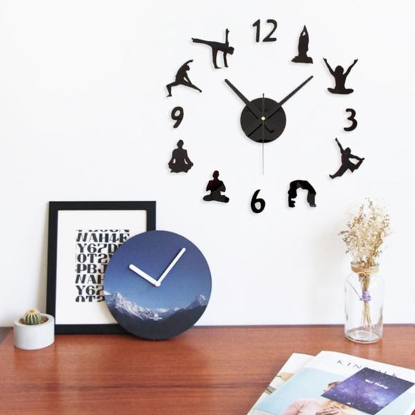 creative yoga pattern wall clock modern design big diy clocks wall watch sticker home decor (black)
creative yoga pattern wall clock modern design big diy clocks wall watch sticker home decor (black)
