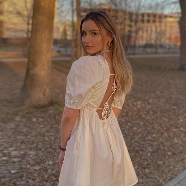 casual dresses summer women dress fashion white elegant puff sleeve backless party beach vacation mini, Black;gray
casual dresses summer women dress fashion white elegant puff sleeve backless party beach vacation mini, Black;gray