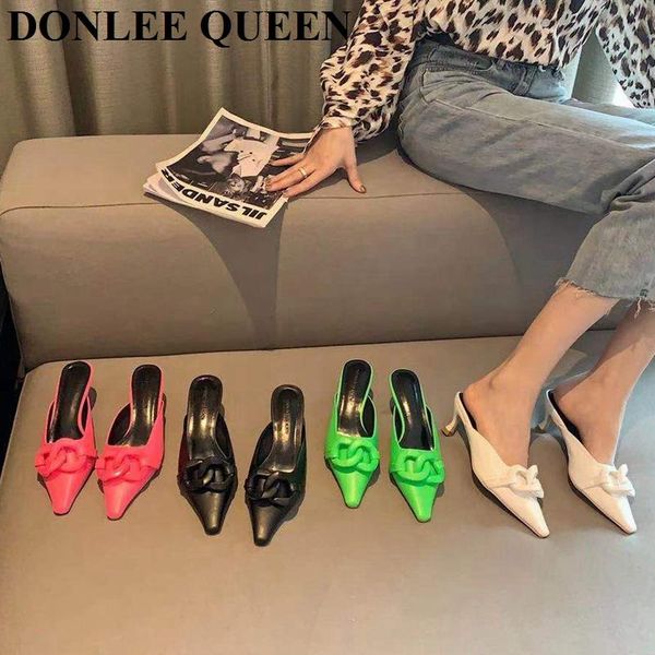 candy color slippers women med heels pointed toe mule shoes causal slides brand metal buckle sandals new fashion summer footwear, Black
candy color slippers women med heels pointed toe mule shoes causal slides brand metal buckle sandals new fashion summer footwear, Black