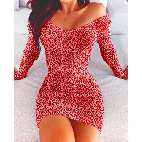 casual dresses women's dress v neck off shoulder party 2021 fashion leopard print long sleeve mini slim female bodycon, Black;gray
casual dresses women's dress v neck off shoulder party 2021 fashion leopard print long sleeve mini slim female bodycon, Black;gray