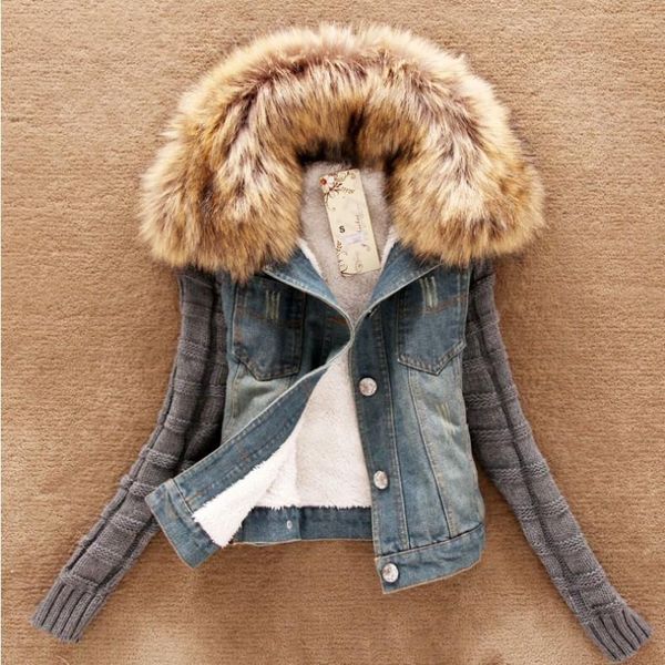 women's jackets women spring denim jacket faux fur coat, Black;brown
women's jackets women spring denim jacket faux fur coat, Black;brown