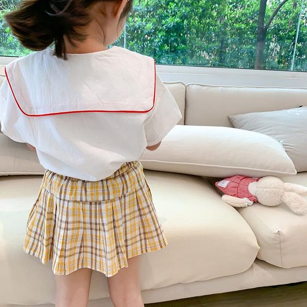 children navy collar shirt girls 2021 summer new korean white short sleeve, White;black
children navy collar shirt girls 2021 summer new korean white short sleeve, White;black