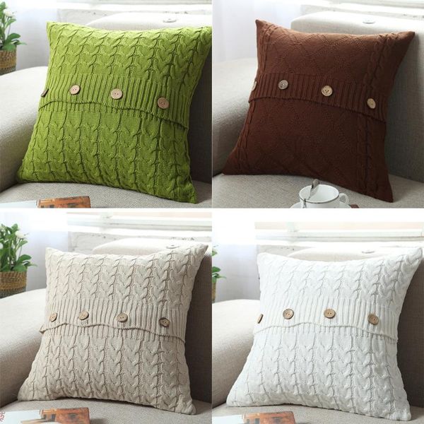 cushion/decorative pillow nordic solid soft cotton knitted button cushion pillowcase sofa bed throw waist cover case home decoration 45*45cm
cushion/decorative pillow nordic solid soft cotton knitted button cushion pillowcase sofa bed throw waist cover case home decoration 45*45cm