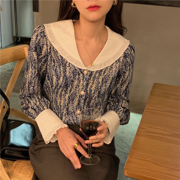 2021 spring autumn women single breasted blouse vintage turn-down collar blusas elegant korean blue print female shirts n4fr
2021 spring autumn women single breasted blouse vintage turn-down collar blusas elegant korean blue print female shirts n4fr