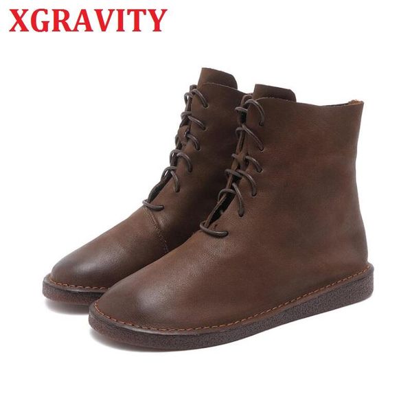 boots xgravity original flat elegant comfortable women's leisure vintage short for ladies fashion shoes s163, Black
boots xgravity original flat elegant comfortable women's leisure vintage short for ladies fashion shoes s163, Black