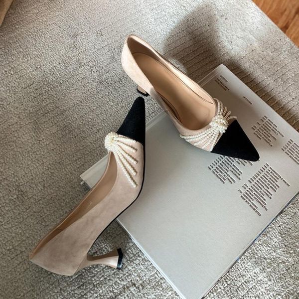 dress shoes designer high heels women soft comfortable kid sheep suede pumps woman mix-color pearls wedding party shoe 43, Black
dress shoes designer high heels women soft comfortable kid sheep suede pumps woman mix-color pearls wedding party shoe 43, Black