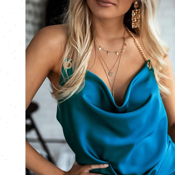 h30 fashion satin tank women chains halter sleeveless v neck summer crop summer solid color tank camiseta tirantes, White
h30 fashion satin tank women chains halter sleeveless v neck summer crop summer solid color tank camiseta tirantes, White