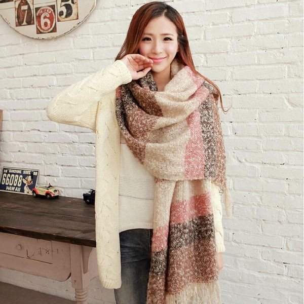 scarves 2021 women fall winter mohair cashmere like scarf long size warm fashion & wraps for lady casual patchwork accessories, Blue;gray
scarves 2021 women fall winter mohair cashmere like scarf long size warm fashion & wraps for lady casual patchwork accessories, Blue;gray