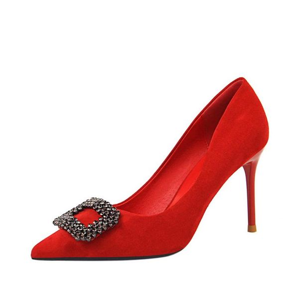 dress shoes 963-1 suede women's wedding high heel pumps, Black