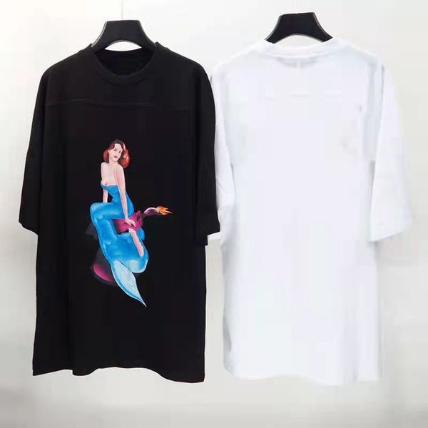 summer new men's t-shirt printed mermaid letter short sleeve fashion men's and women's couples high street style casual shirt, White;black
summer new men's t-shirt printed mermaid letter short sleeve fashion men's and women's couples high street style casual shirt, White;black
