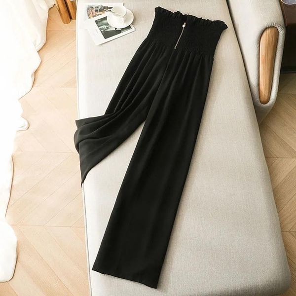 women's pants & capris soft comfort women 2021 high waist casual summer flower bud elegant chiffon long trousers female chic clothing, Black;white
women's pants & capris soft comfort women 2021 high waist casual summer flower bud elegant chiffon long trousers female chic clothing, Black;white
