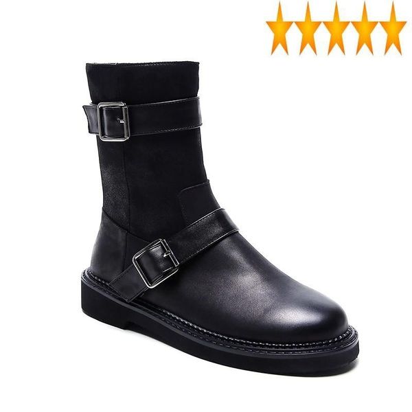 boots women fashion vintage motorcycle genuine leather flat ankle autumn winter buckle strap platform snow booties sapato, Black
boots women fashion vintage motorcycle genuine leather flat ankle autumn winter buckle strap platform snow booties sapato, Black