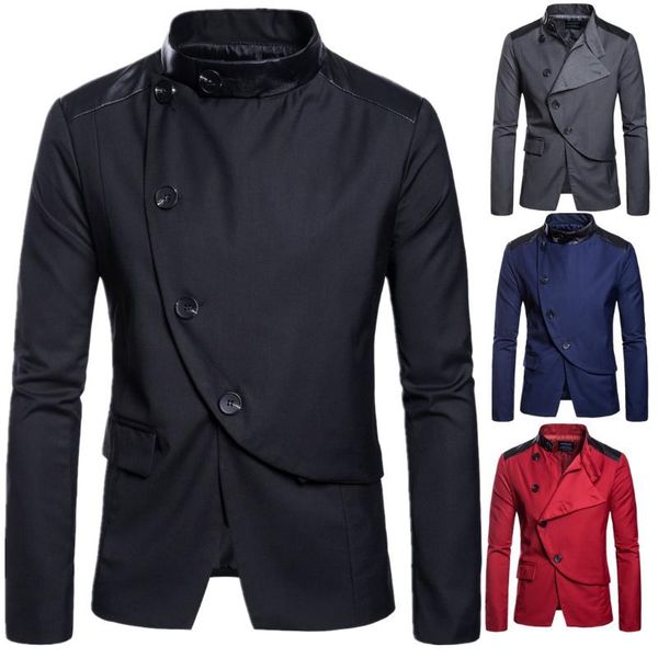 men's suits & blazers mens collarless business casual youth coats soild color slim fit single breasted, White;black
men's suits & blazers mens collarless business casual youth coats soild color slim fit single breasted, White;black