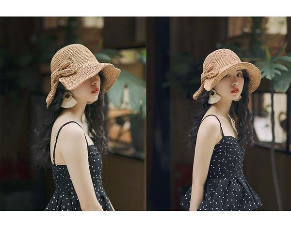 wide brim hats style small split straw hat women summer sun bow fisherman foldable beach for, Blue;gray
wide brim hats style small split straw hat women summer sun bow fisherman foldable beach for, Blue;gray