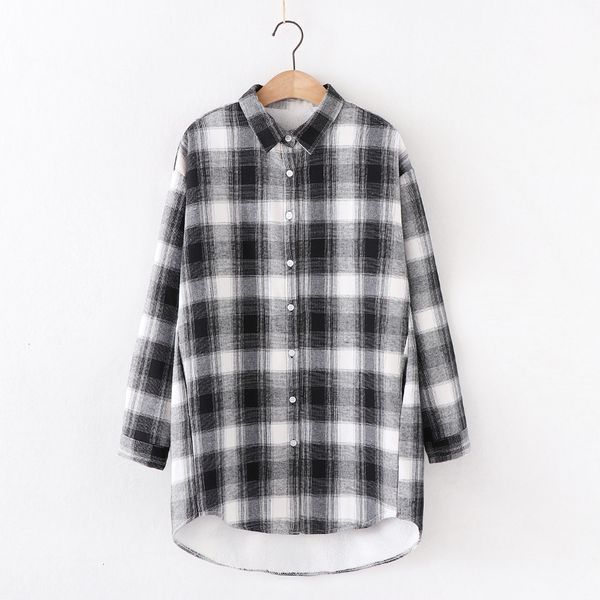 2021 new winter warm blouses women veet thick plaid shirt college long style female clothes outerwear cc8f, White
2021 new winter warm blouses women veet thick plaid shirt college long style female clothes outerwear cc8f, White