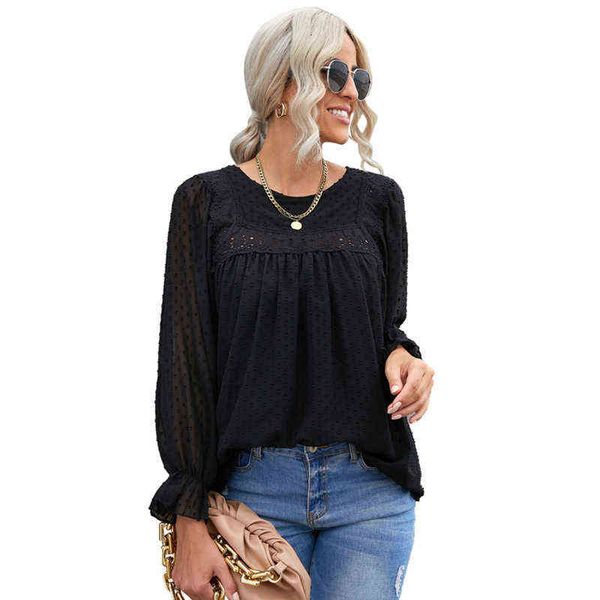shiying chiffon shirt autumn 2021 solid jacquard back lace up lantern sleeve women, White;black
shiying chiffon shirt autumn 2021 solid jacquard back lace up lantern sleeve women, White;black