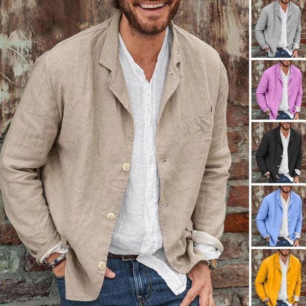 men's suits & blazers cotton linen suit jacket spring autumn casual turndown collar button solid color thin loose long sleeve coat clot, White;black
men's suits & blazers cotton linen suit jacket spring autumn casual turndown collar button solid color thin loose long sleeve coat clot, White;black