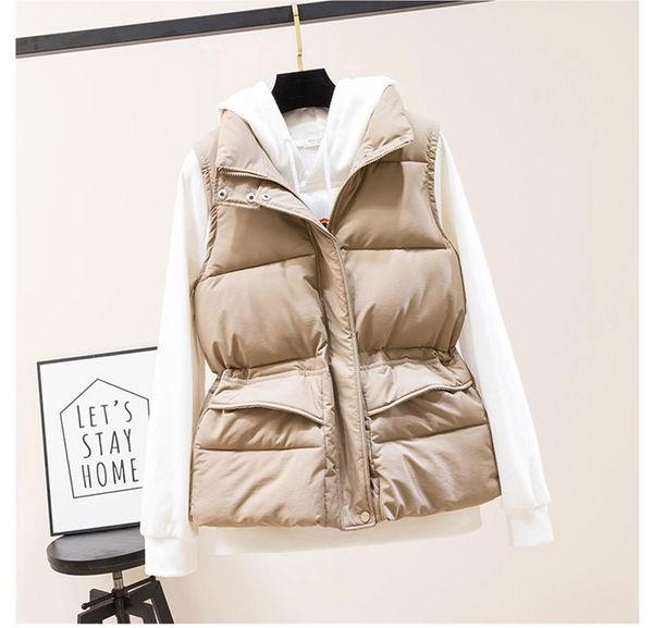 women's winter jacket with zipper short style solid cotton padded vest sleeveless stand collar thick casual outwear, Black
women's winter jacket with zipper short style solid cotton padded vest sleeveless stand collar thick casual outwear, Black
