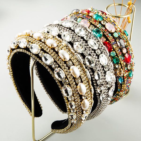 luxurious baroque pearl crystal inlaid headband fashion color rhinestone wide brim hair band women's fashion hair accessories, Golden;silver
luxurious baroque pearl crystal inlaid headband fashion color rhinestone wide brim hair band women's fashion hair accessories, Golden;silver