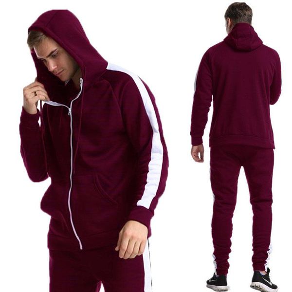 2 pieces sets tracksuit men fashion new brand autumn winter hooded sweatshirt drawstring pants male stripe patchwork hoodies, Gray
2 pieces sets tracksuit men fashion new brand autumn winter hooded sweatshirt drawstring pants male stripe patchwork hoodies, Gray