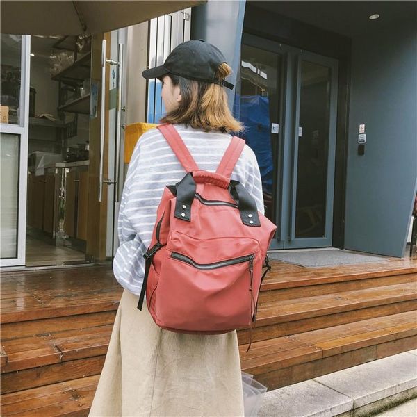backpack arsmundi casual nylon waterproof women high capacity travel book bags girls students solid color satchel
backpack arsmundi casual nylon waterproof women high capacity travel book bags girls students solid color satchel