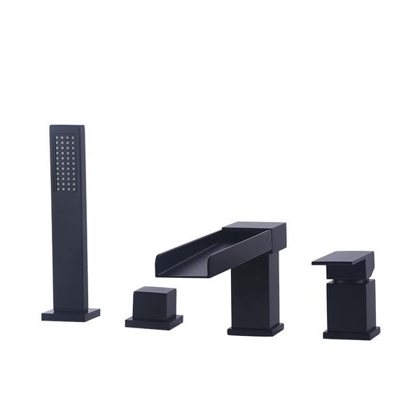bathroom shower sets luxury waterfall brass bathtub faucet set 4 holes single handle dual control cold set,black
bathroom shower sets luxury waterfall brass bathtub faucet set 4 holes single handle dual control cold set,black
