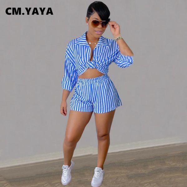 women's tracksuits cm.yaya women set striped full sleeve turn-down collar shirts stretchy shorts two 2 piece sets office lady outfits, Gray
women's tracksuits cm.yaya women set striped full sleeve turn-down collar shirts stretchy shorts two 2 piece sets office lady outfits, Gray
