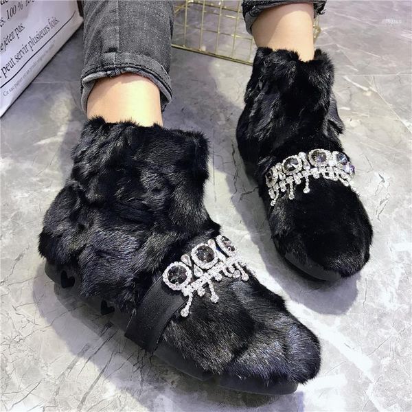 boots handmade women furry ankle crystal short booties winter warm bota feminina black snow flat botas mujer11
boots handmade women furry ankle crystal short booties winter warm bota feminina black snow flat botas mujer11