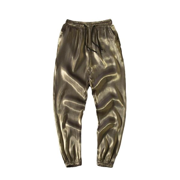 golden pants men's fashion brand social people ankle-length casual pants with bright feet dance, Black
golden pants men's fashion brand social people ankle-length casual pants with bright feet dance, Black