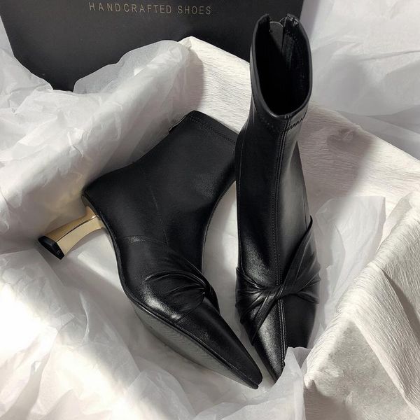 boots autumn and winter high-heeled thin bowknot korean style literary temperament elastic short women, Black
boots autumn and winter high-heeled thin bowknot korean style literary temperament elastic short women, Black