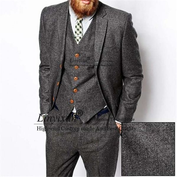men's suits & blazers grey herringbone tweed mens suit vintage business slim fit blazer wedding groom tuxedo 3 piece terno masculino ja, White;black
men's suits & blazers grey herringbone tweed mens suit vintage business slim fit blazer wedding groom tuxedo 3 piece terno masculino ja, White;black