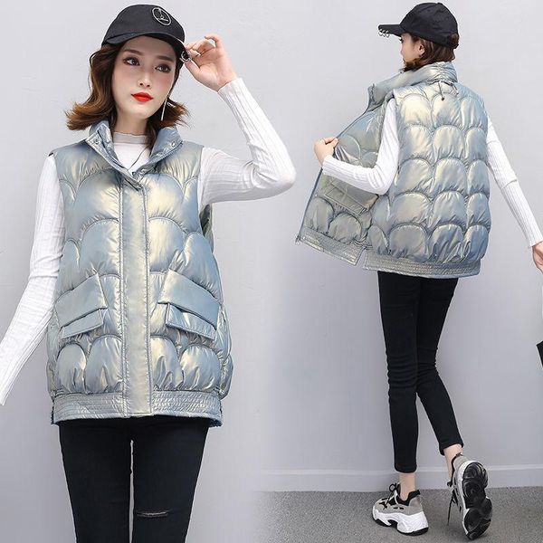 women's vests women winter 2021 casual lapel bright color vest sleeveless cotton padded jacket female loose thicken zipper waistcoat, Black;white
women's vests women winter 2021 casual lapel bright color vest sleeveless cotton padded jacket female loose thicken zipper waistcoat, Black;white