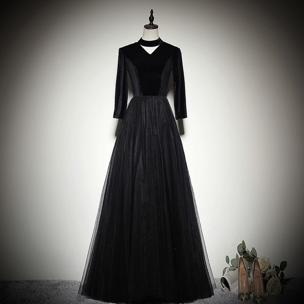 black chinese v-neck party female sleeve stage show qipao dress elegant celebrity banquet dresses de 413o, Black;gray
black chinese v-neck party female sleeve stage show qipao dress elegant celebrity banquet dresses de 413o, Black;gray