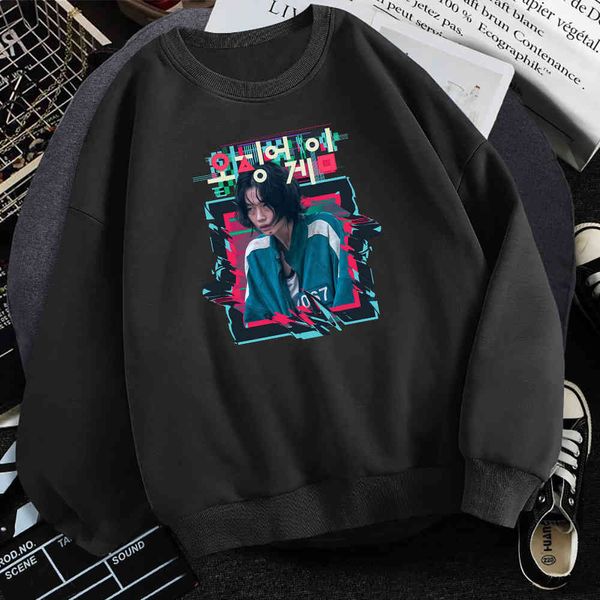 korean tv seri squid character printed men's sweatshirt, wool hoodie, casual loose round neck sweater, autumn and winter, Black
korean tv seri squid character printed men's sweatshirt, wool hoodie, casual loose round neck sweater, autumn and winter, Black
