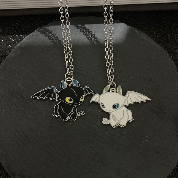 pendant necklaces fashion cartoon necklace black and white night evil double dragon personality hip hop couple friends gift, Silver
pendant necklaces fashion cartoon necklace black and white night evil double dragon personality hip hop couple friends gift, Silver