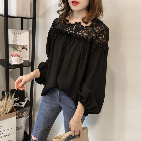 women's blouses & shirts summer feminine blouse loose stitching lace chiffon feminina shirt women casual large size ns4444, White
women's blouses & shirts summer feminine blouse loose stitching lace chiffon feminina shirt women casual large size ns4444, White
