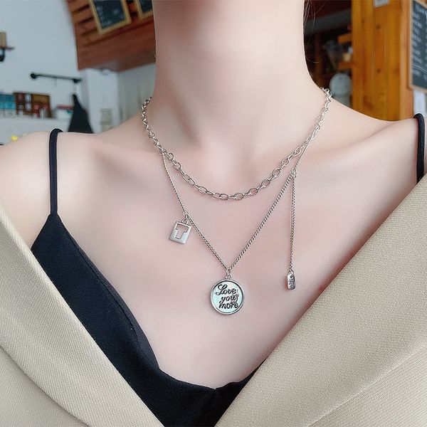 chaosheng s925 sterling silver splicing multi-element double-layer overlapping round brand letter necklace fashion flow clavicle chain
chaosheng s925 sterling silver splicing multi-element double-layer overlapping round brand letter necklace fashion flow clavicle chain