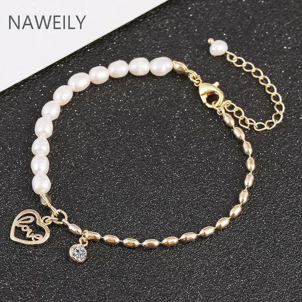 charm bracelets luxury heart freshwater pearl bracelet 2021 fashion women gold color beads cz zircon bangles gift, Golden;silver
charm bracelets luxury heart freshwater pearl bracelet 2021 fashion women gold color beads cz zircon bangles gift, Golden;silver