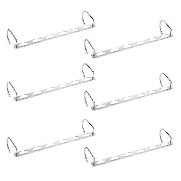 hangers & racks 6pcs stainless steel hanger versatile six-hole clothes storage supplies